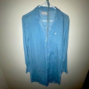 Long Sleeve Jean Button Down Dress